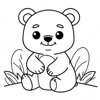 Cute Baby Black Bear Coloring Page 49774-39734