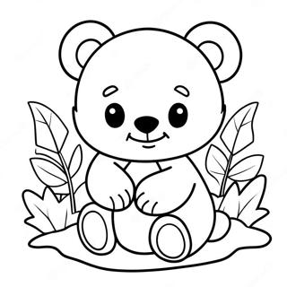 Cute Baby Black Bear Coloring Page 49774-39735