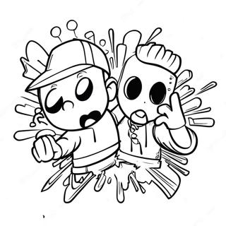 Hip Hop Graffiti Coloring Pages