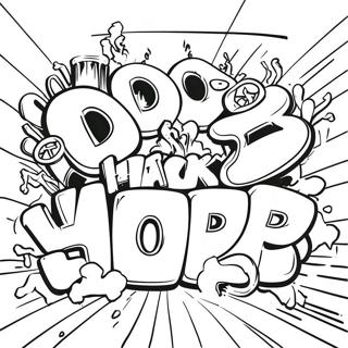 Vibrant Hip Hop Graffiti Wall Coloring Page 49784-39743