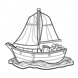 Colorful Lego Sailboat Coloring Page 49814-39765