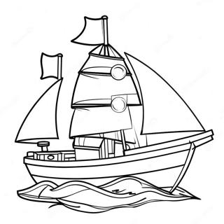 Colorful Lego Sailboat Coloring Page 49814-39766