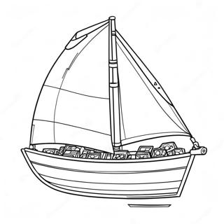 Colorful Lego Sailboat Coloring Page 49814-39767