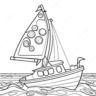 Colorful Lego Sailboat Coloring Page 49814-39768