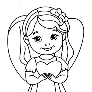 Sweet Daughter With Heart Coloring Page 49824-39774