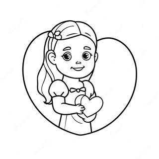 Sweet Daughter With Heart Coloring Page 49824-39776