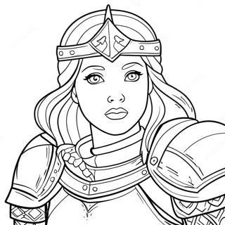 Brave Warrior Princess In Armor Coloring Page 49864-39805