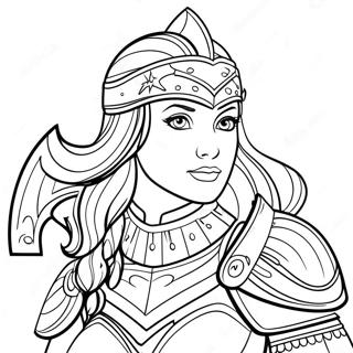 Brave Warrior Princess In Armor Coloring Page 49864-39806