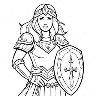 Brave Warrior Princess In Armor Coloring Page 49864-39807