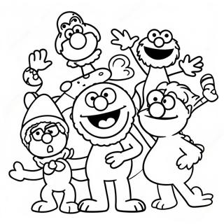 Sesame Street Characters Coloring Page 4987-4098