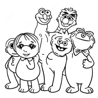 Sesame Street Characters Coloring Page 4987-4100