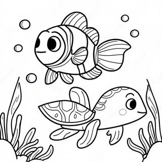 Turtle Finding Nemo Coloring Pages