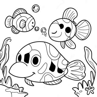 Nemo And Turtle Swimming Together Coloring Page 49913-39838