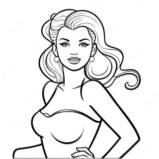 Pin Up Adult Coloring Page 49923-39848