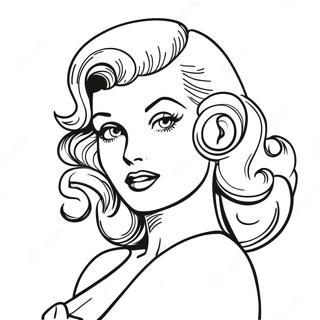 Vintage Pin Up Girl Coloring Page 49924-39853