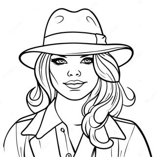 Gangster Girl With A Fedora Coloring Page 49933-39859