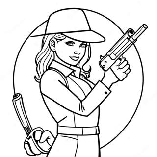 Cool Gangster Girl With A Tommy Gun Coloring Page 49934-39863