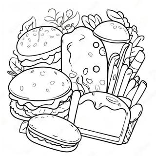 Colorful Menu Items Coloring Page 49944-39877