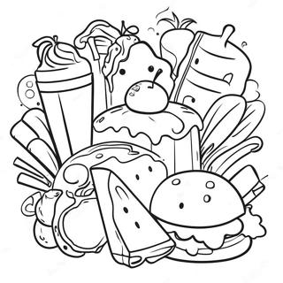 Colorful Menu Items Coloring Page 49944-39878