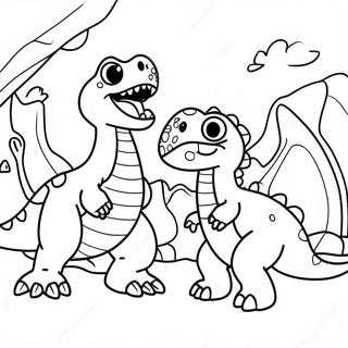 Dinosaur Battle Scene Coloring Page 49953-39870