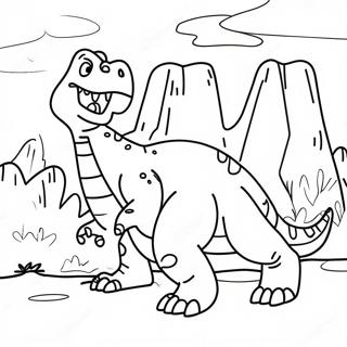 Dinosaur Battle Scene Coloring Page 49953-39872