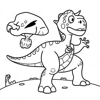 Fierce T Rex Fighting A Triceratops Coloring Page 49954-39873