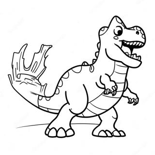 Fierce T Rex Fighting A Triceratops Coloring Page 49954-39874