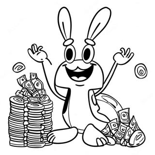 Mr Krabs Counting Money Coloring Page 49964-39882