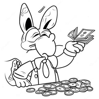 Mr Krabs Counting Money Coloring Page 49964-39884