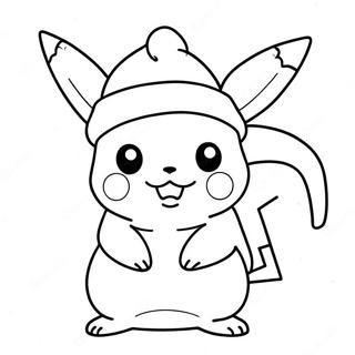 Pikachu In Santa Hat Coloring Page 4997-4105