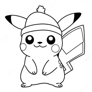 Pikachu In Santa Hat Coloring Page 4997-4106