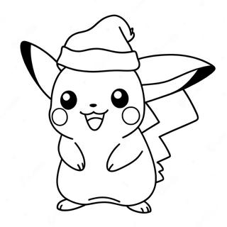 Pikachu In Santa Hat Coloring Page 4997-4107