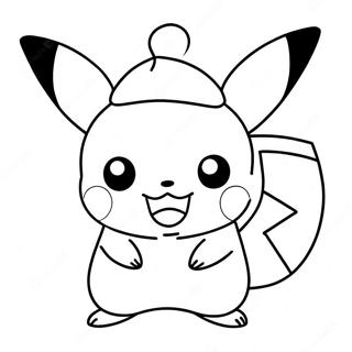 Pikachu In Santa Hat Coloring Page 4997-4108