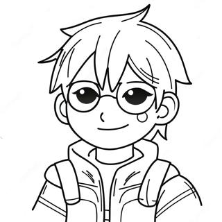 Cool Boy Anime Character Coloring Page 50014-39925