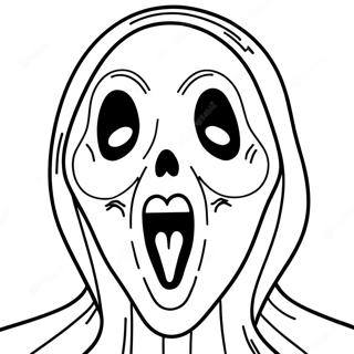 Scream Mask Coloring Page 50023-39929