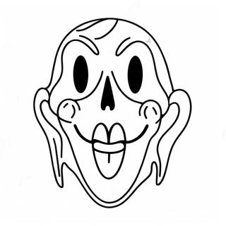 Creepy Scream Mask Coloring Page 50024-39934