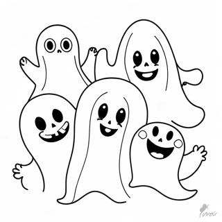 Spooky Halloween Ghosts Coloring Page 50064-39969