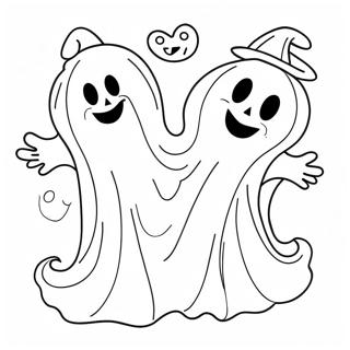 Spooky Halloween Ghosts Coloring Page 50064-39971