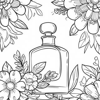 Elegant Perfume Bottle With Flowers Coloring Page 50074-39973