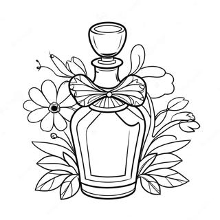 Elegant Perfume Bottle With Flowers Coloring Page 50074-39974