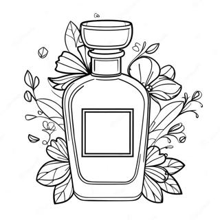 Elegant Perfume Bottle With Flowers Coloring Page 50074-39975