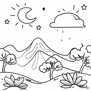 Dreamy Night Sky Coloring Page 50084-39983