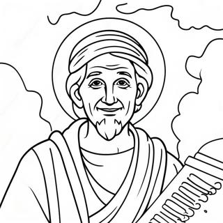 Isaiah With Colorful Background Coloring Page 50114-40002