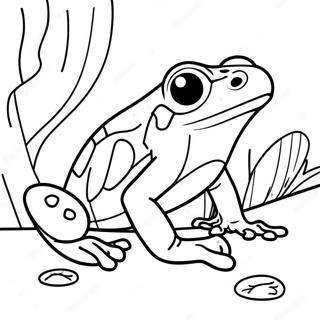 Colorful Poison Dart Frog In Rainforest Coloring Page 50124-40013