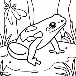 Colorful Poison Dart Frog In Rainforest Coloring Page 50124-40014