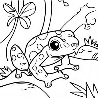 Colorful Poison Dart Frog In Rainforest Coloring Page 50124-40015