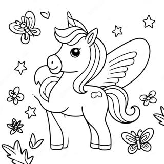 Unicorn Butterfly Coloring Page 50143-40029