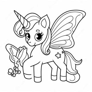 Unicorn Butterfly Coloring Page 50143-40030