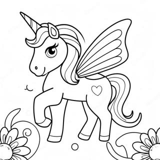 Sparkling Unicorn Butterfly Coloring Page 50144-40028