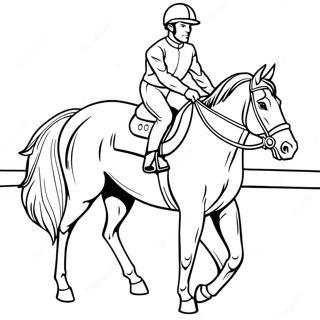 Majestic Race Horse With Jockey Coloring Page 50154-40037